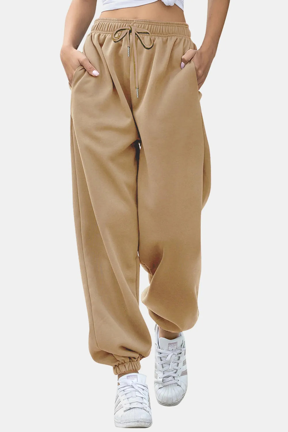Elastic Waist Joggers with Pockets – Trendsi | ClozArt