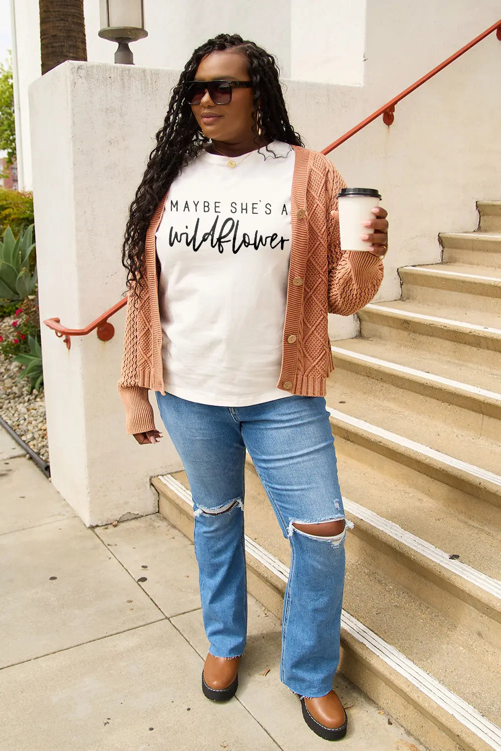 Simply Love Full Size MAYBE SHE'S A WILDFLOWER Short Sleeve T-Shirt – Trendsi | ClozArt