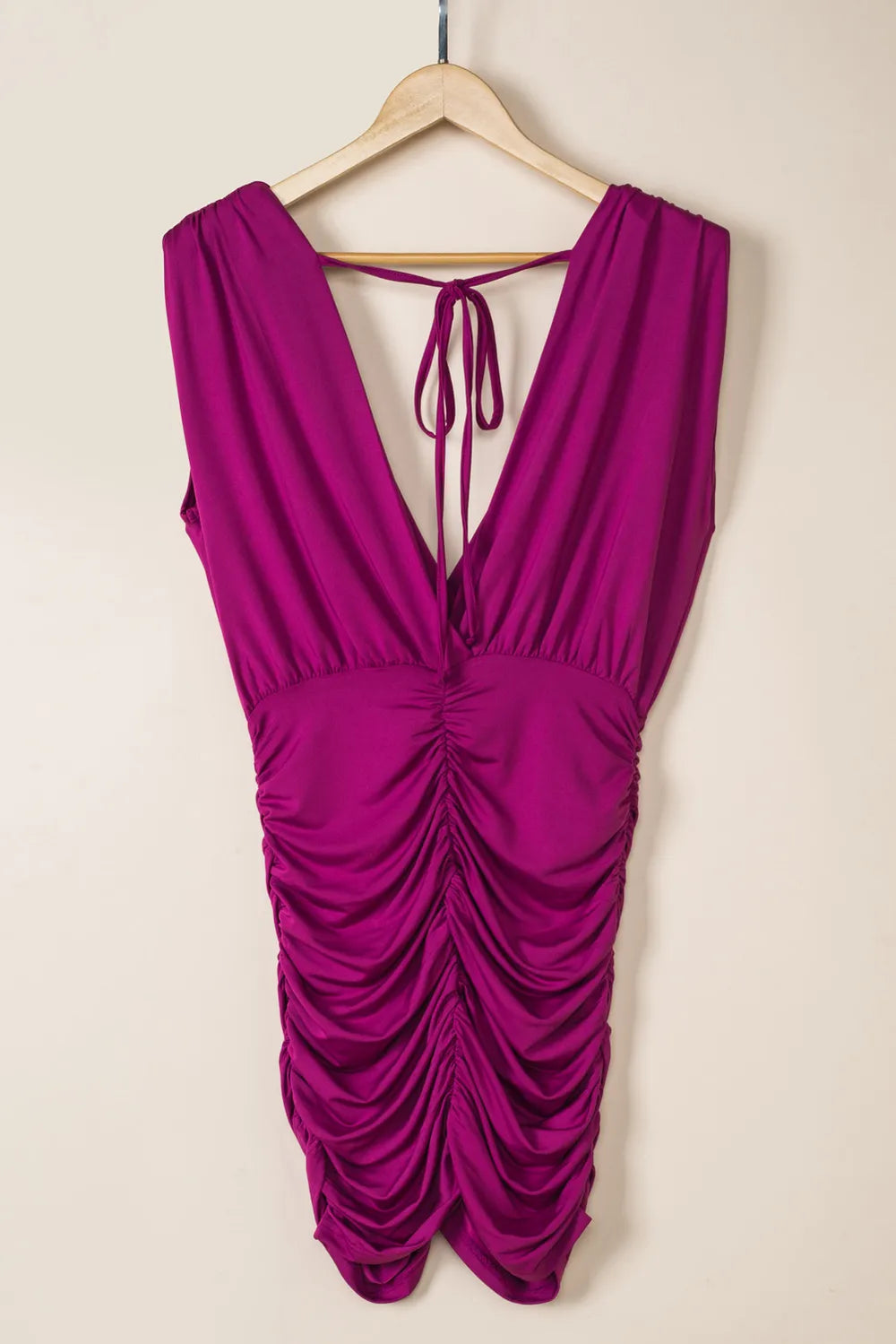 Ruched Surplice Sleeveless Wrap Dress – Trendsi | ClozArt