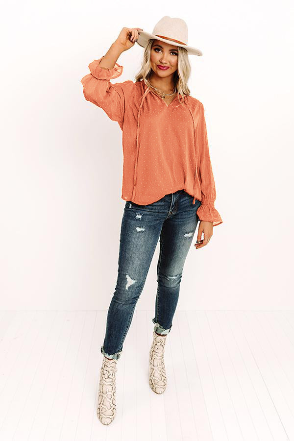 Swiss Dot Tie Neck Flounce Sleeve Blouse – Trendsi | ClozArt