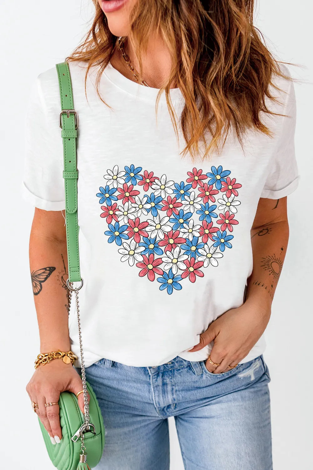Flower Graphic Round Neck Short Sleeve T-Shirt – Trendsi | ClozArt