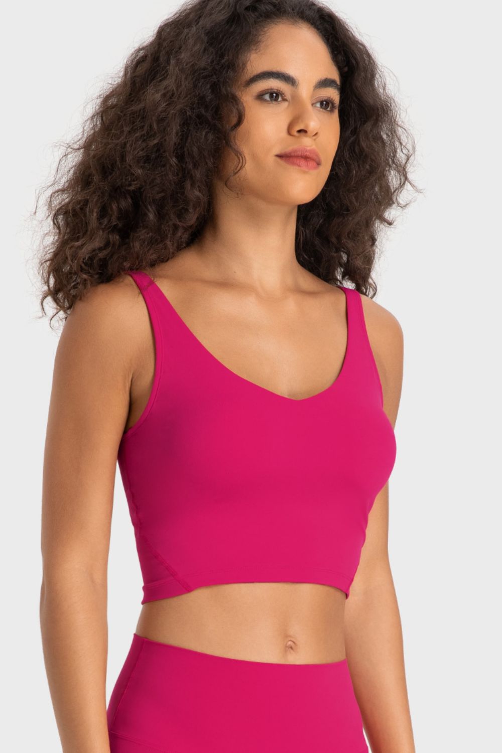 Millennia Deep V-Neck Crop Sports Bra – Trendsi | ClozArt