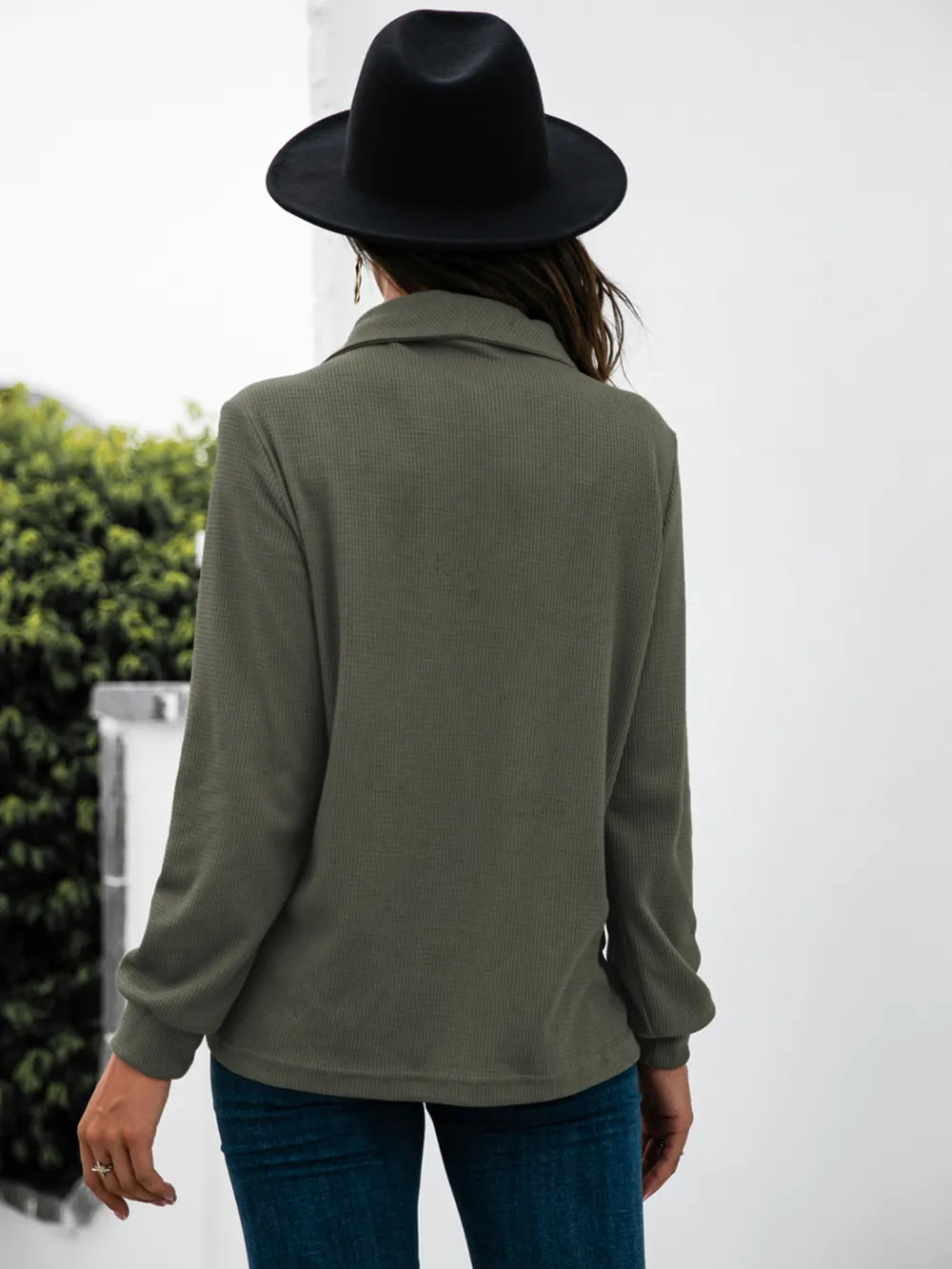 Half Button Long Sleeve T-Shirt – Trendsi | ClozArt