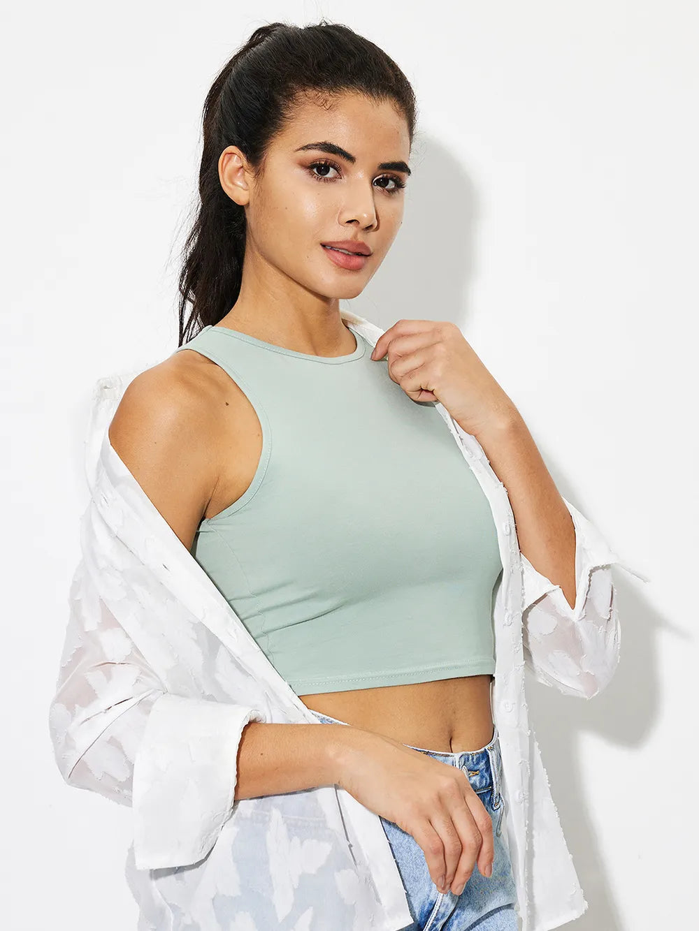 Round Neck Cropped Tank – Trendsi | ClozArt