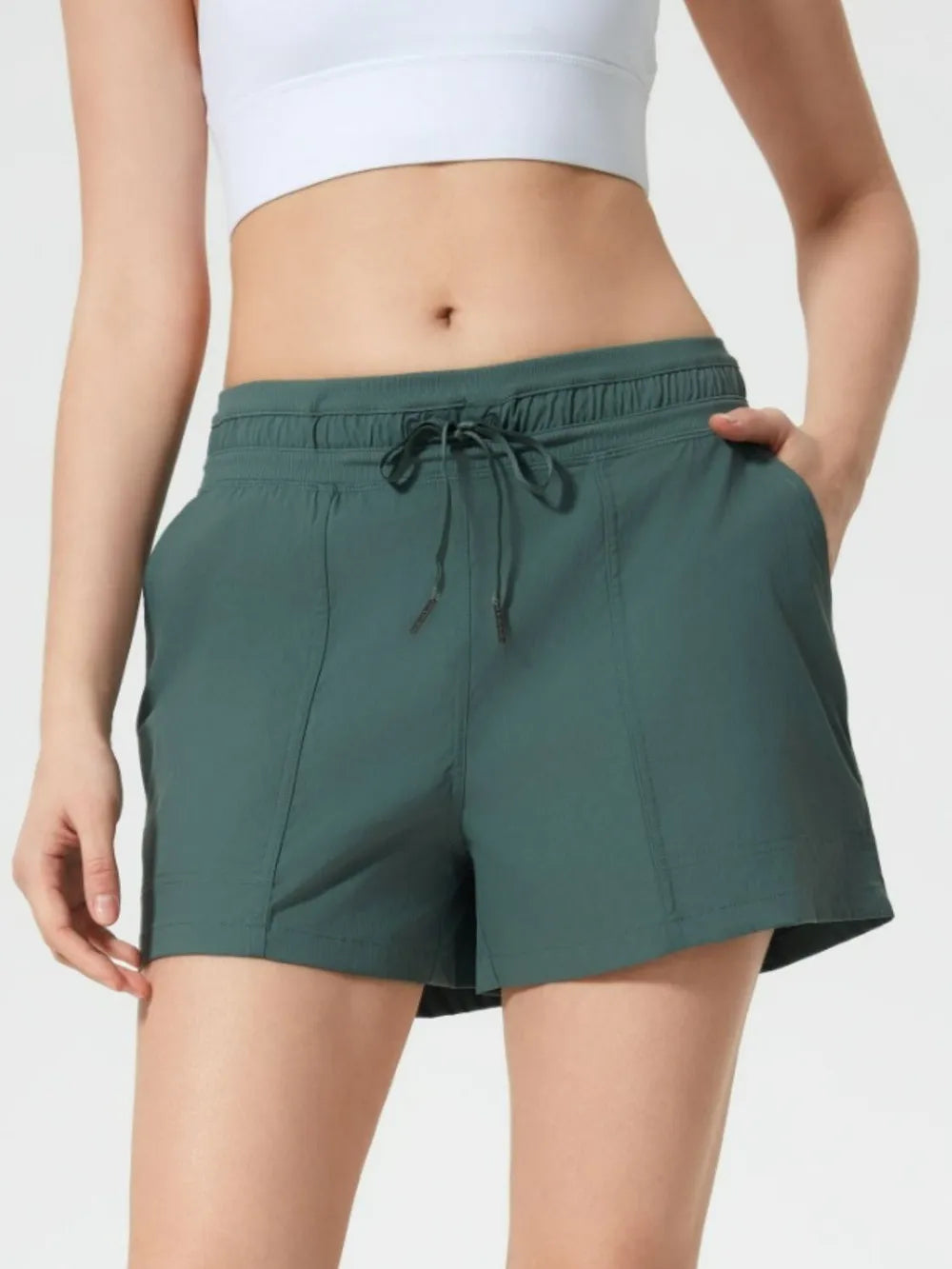 Millennia Drawstring Active Shorts with Pockets – Trendsi | ClozArt