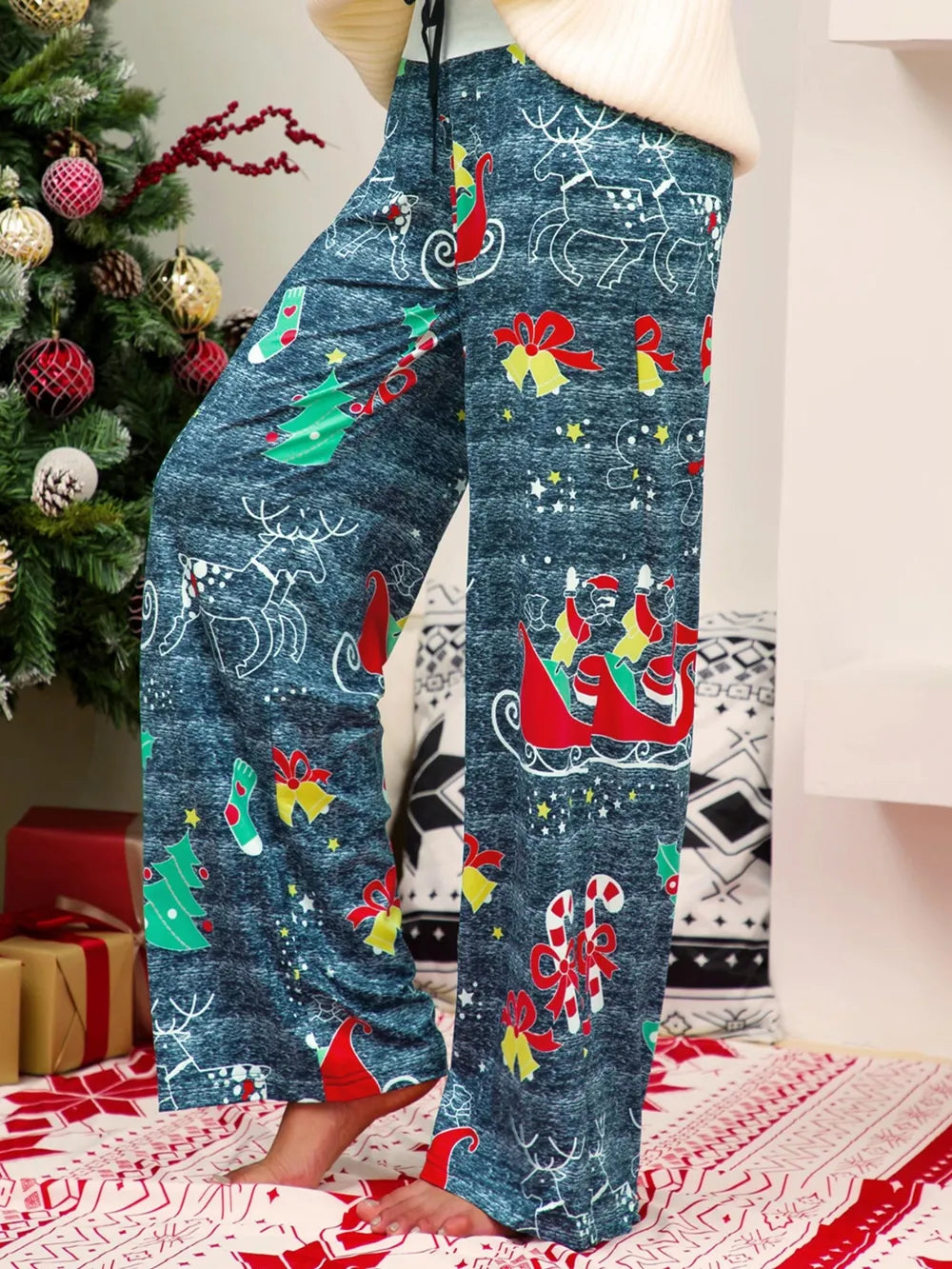 Christmas Straight Leg Pants – Trendsi | ClozArt
