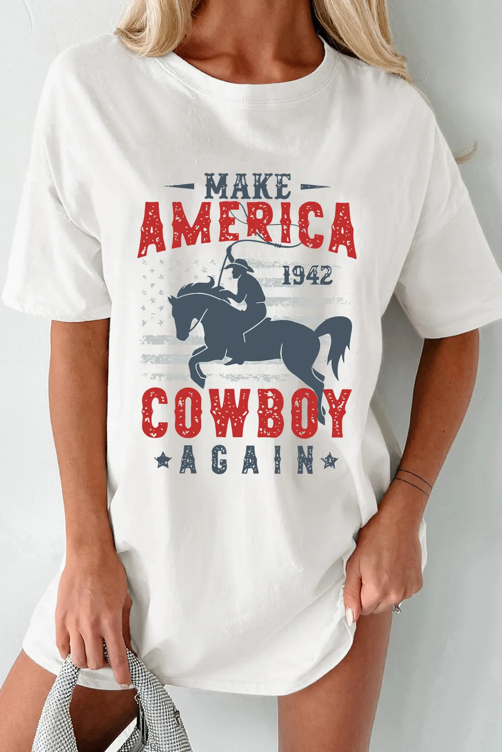 Cowboy Graphic Round Neck Half Sleeve T-Shirt – Trendsi | ClozArt