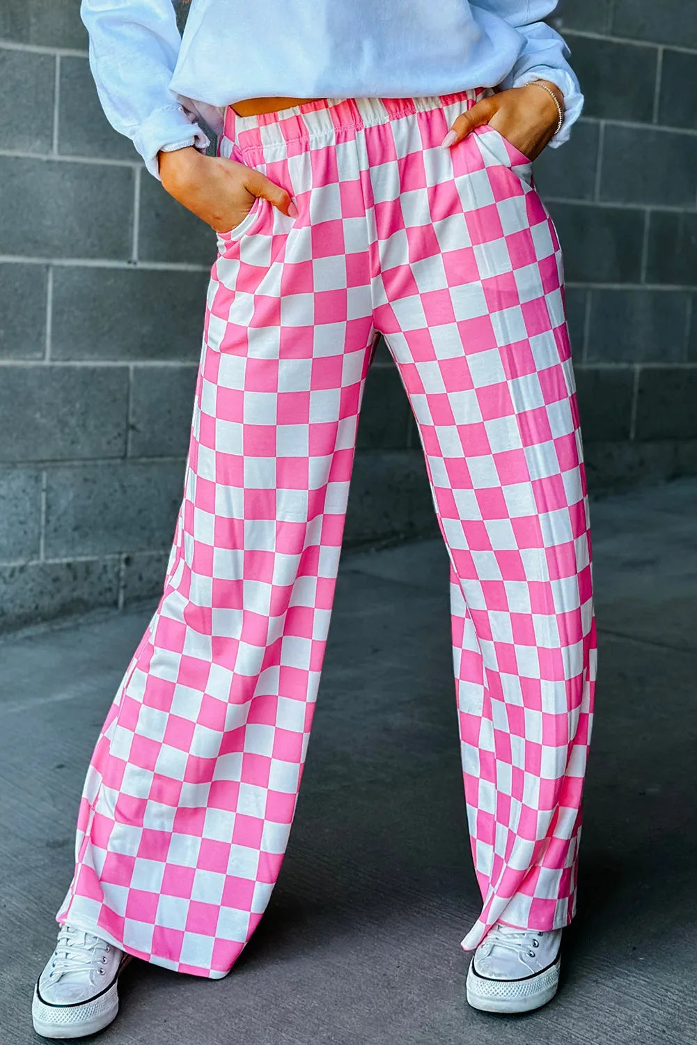 Checkered Wide Leg Pants – Trendsi | ClozArt