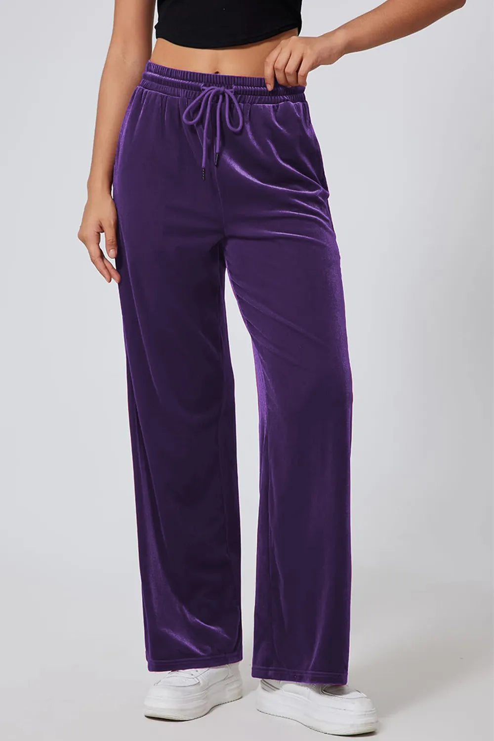 Drawstring Elastic Waist Straight Leg Pants – Trendsi | ClozArt
