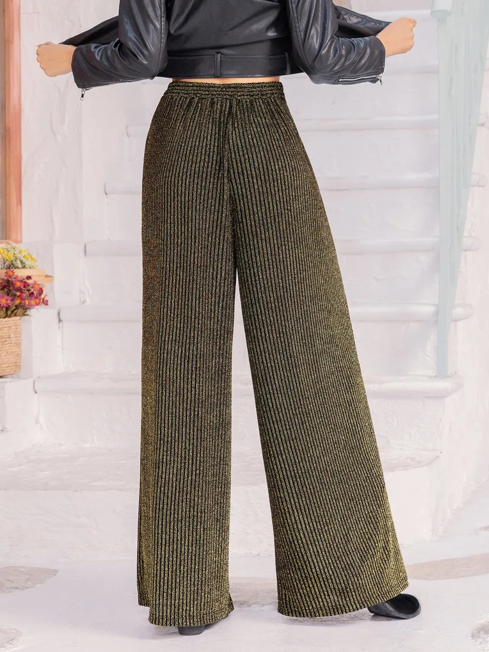 Ribbed Tied Wide Leg Pants – Trendsi | ClozArt
