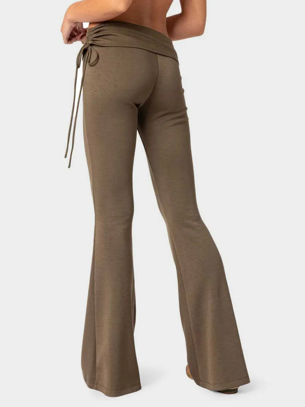 Drawstring Ruched Flare Pants – Trendsi | ClozArt