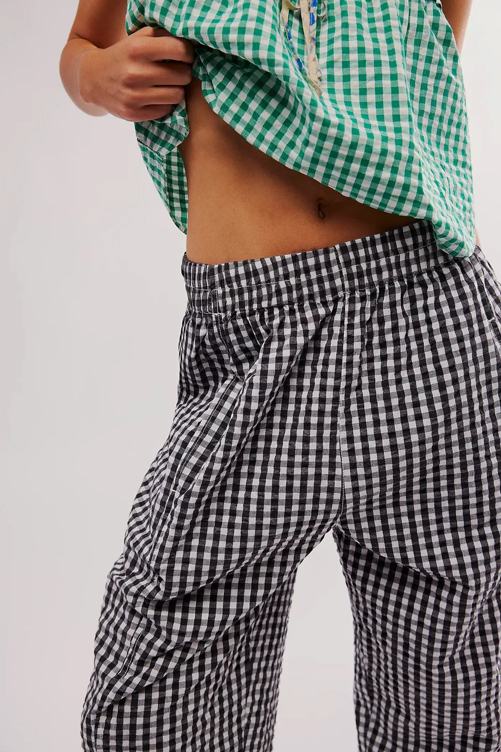 Plaid Elastic Waist Pants – Trendsi | ClozArt
