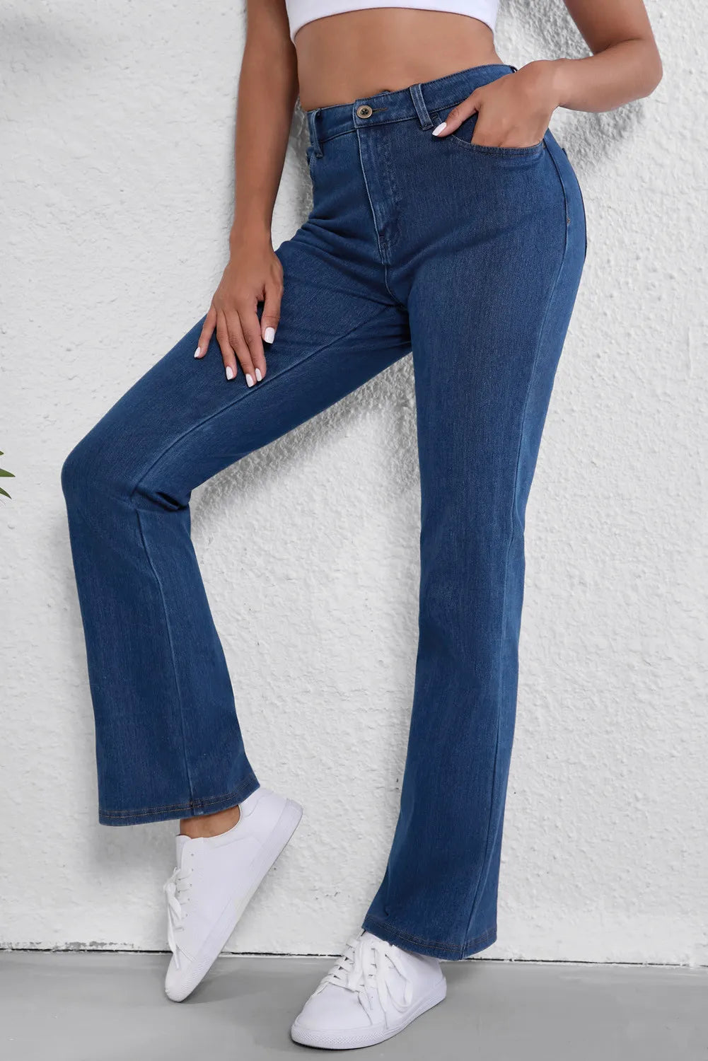 Straight Jeans with Pockets – Trendsi | ClozArt