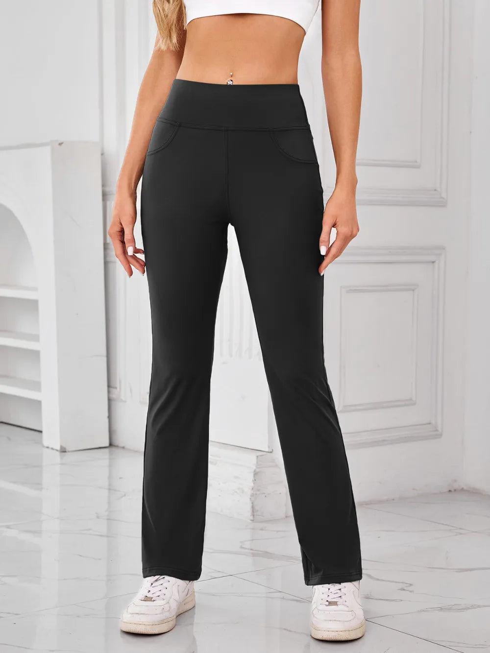 Lovelet High Waist Active Pants with Pockets – Trendsi | ClozArt