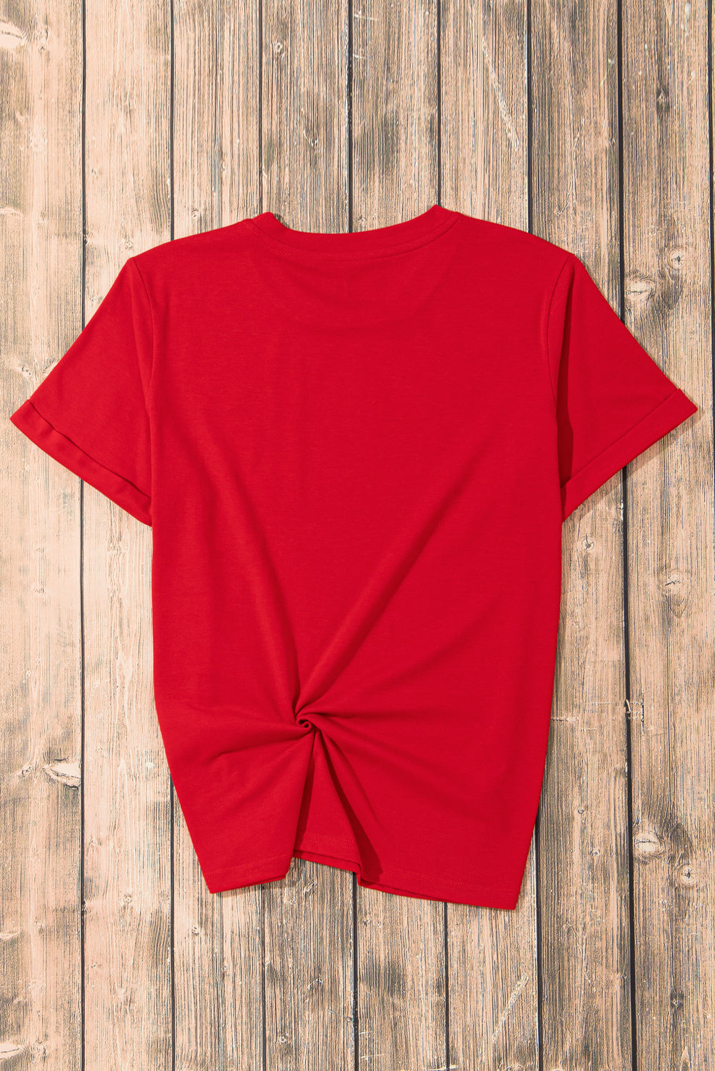 Red Solid Color Basic Crew Neck Plain Tee – Shewin | ClozArt