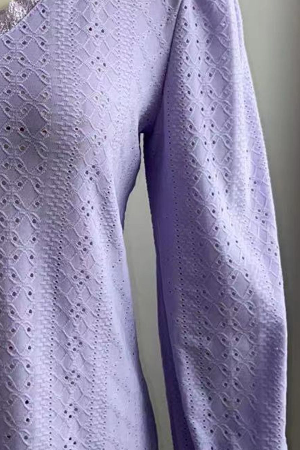 Eyelet V-Neck Flounce Sleeve Blouse – Trendsi | ClozArt