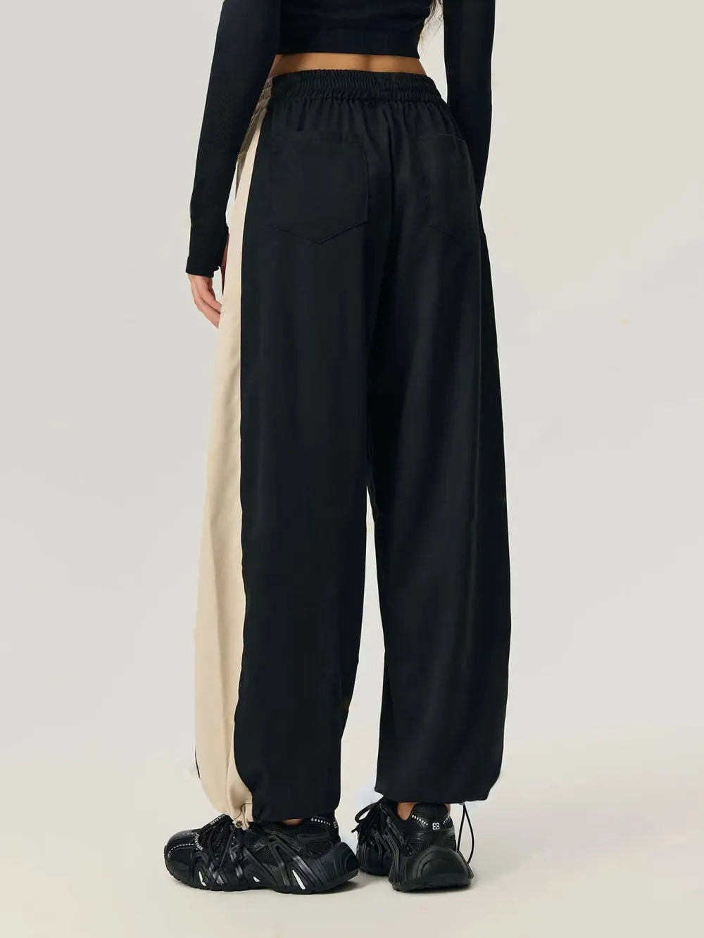 Drawstring Hem Contrast Elastic Waist Pants – Trendsi | ClozArt