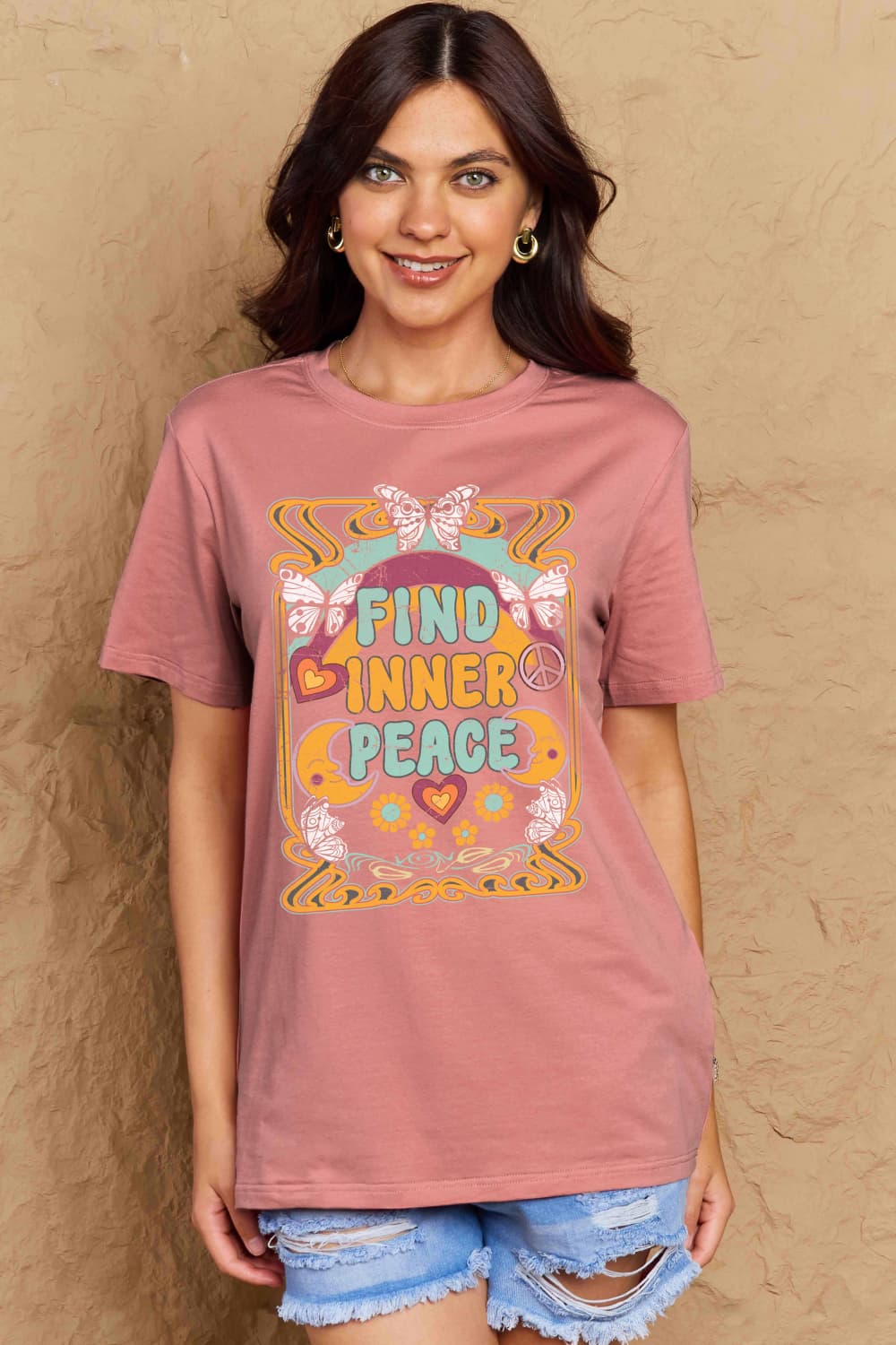 Simply Love Full Size FIND INNER PEACE Graphic Cotton T-Shirt – Trendsi | ClozArt