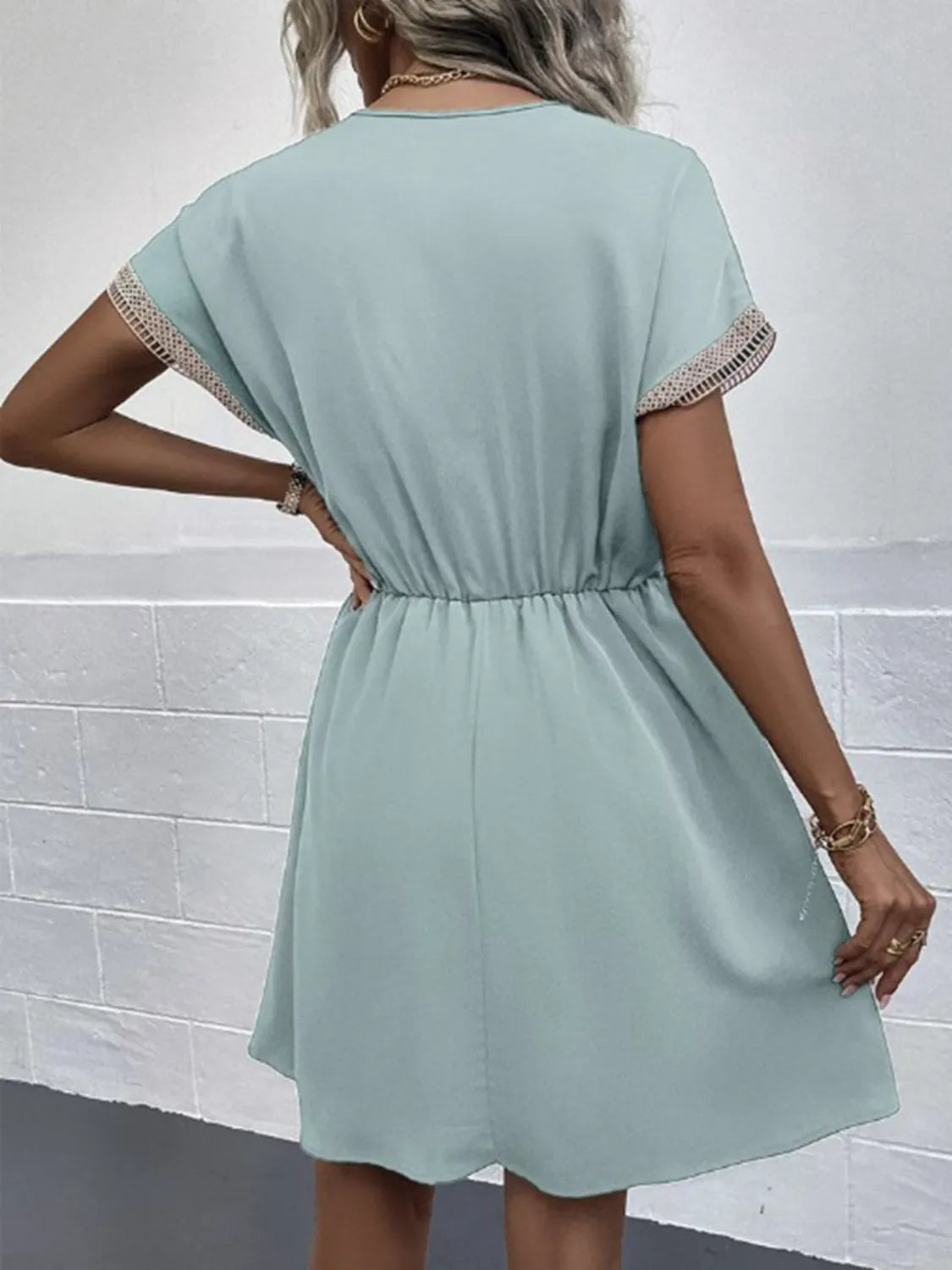 Full Size V-Neck Short Sleeve Dress Plus Size – Trendsi | ClozArt