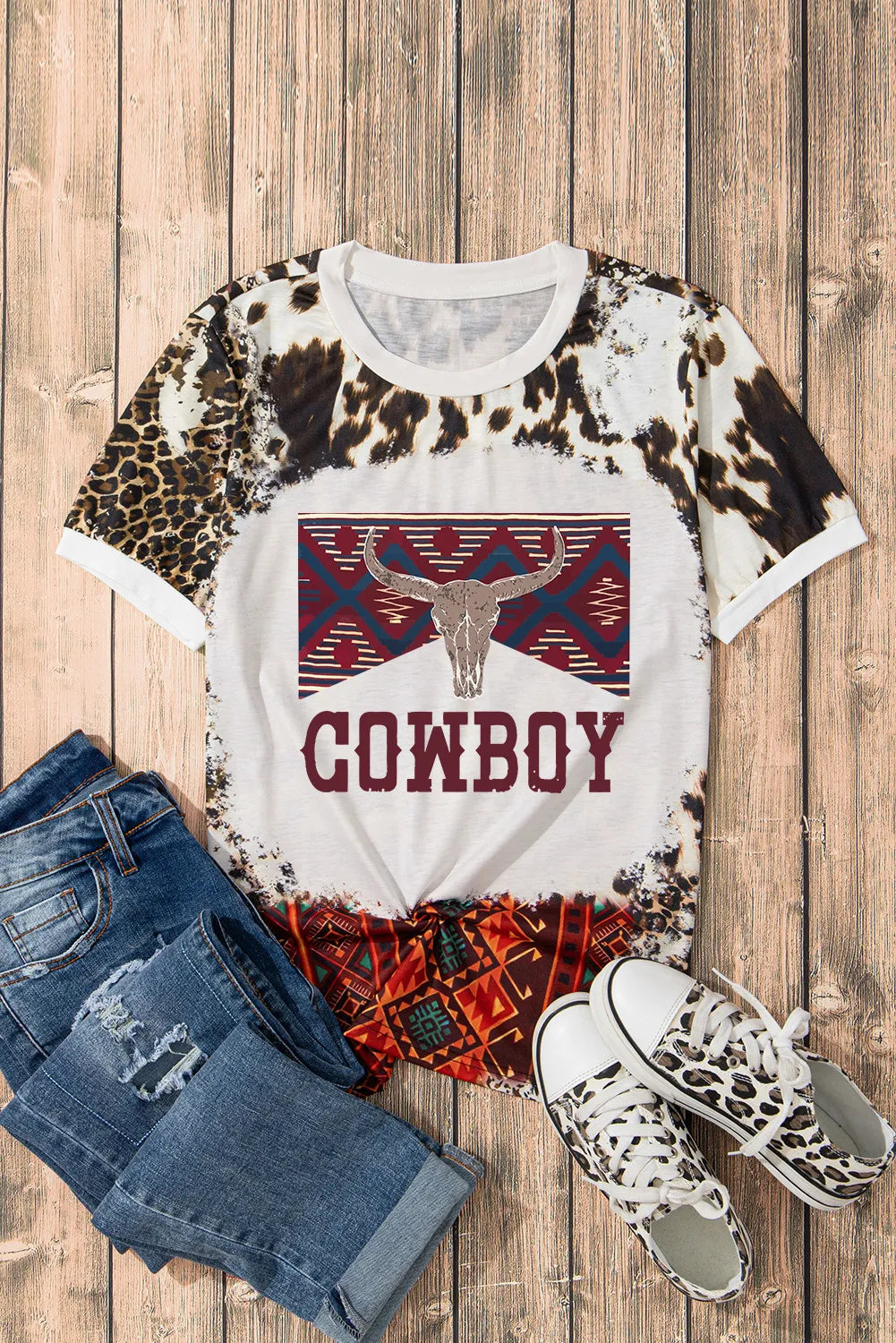 Graphic Leopard Round Neck Short Sleeve T-Shirt – Trendsi | ClozArt