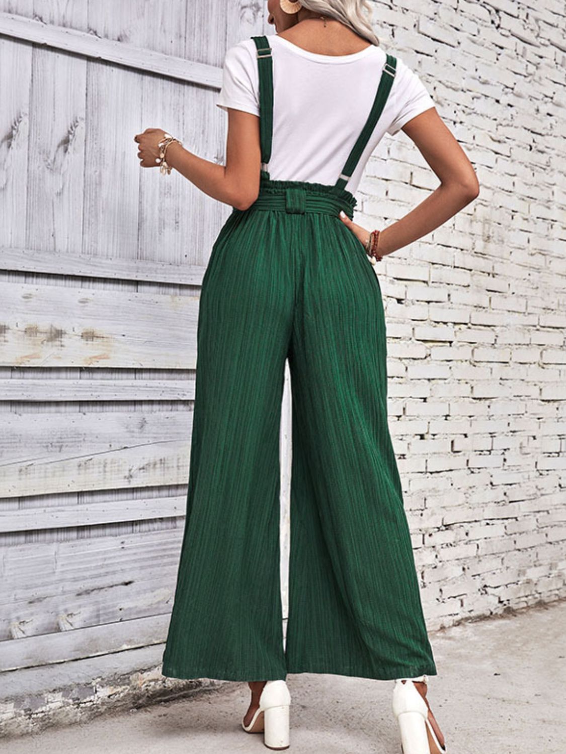 Perfee Tie Belt Wide Leg Overalls – Trendsi | ClozArt