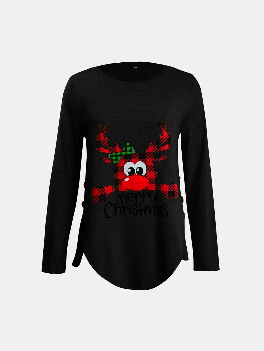 Full Size Reindeer Round Neck Long Sleeve T-Shirt – Trendsi | ClozArt