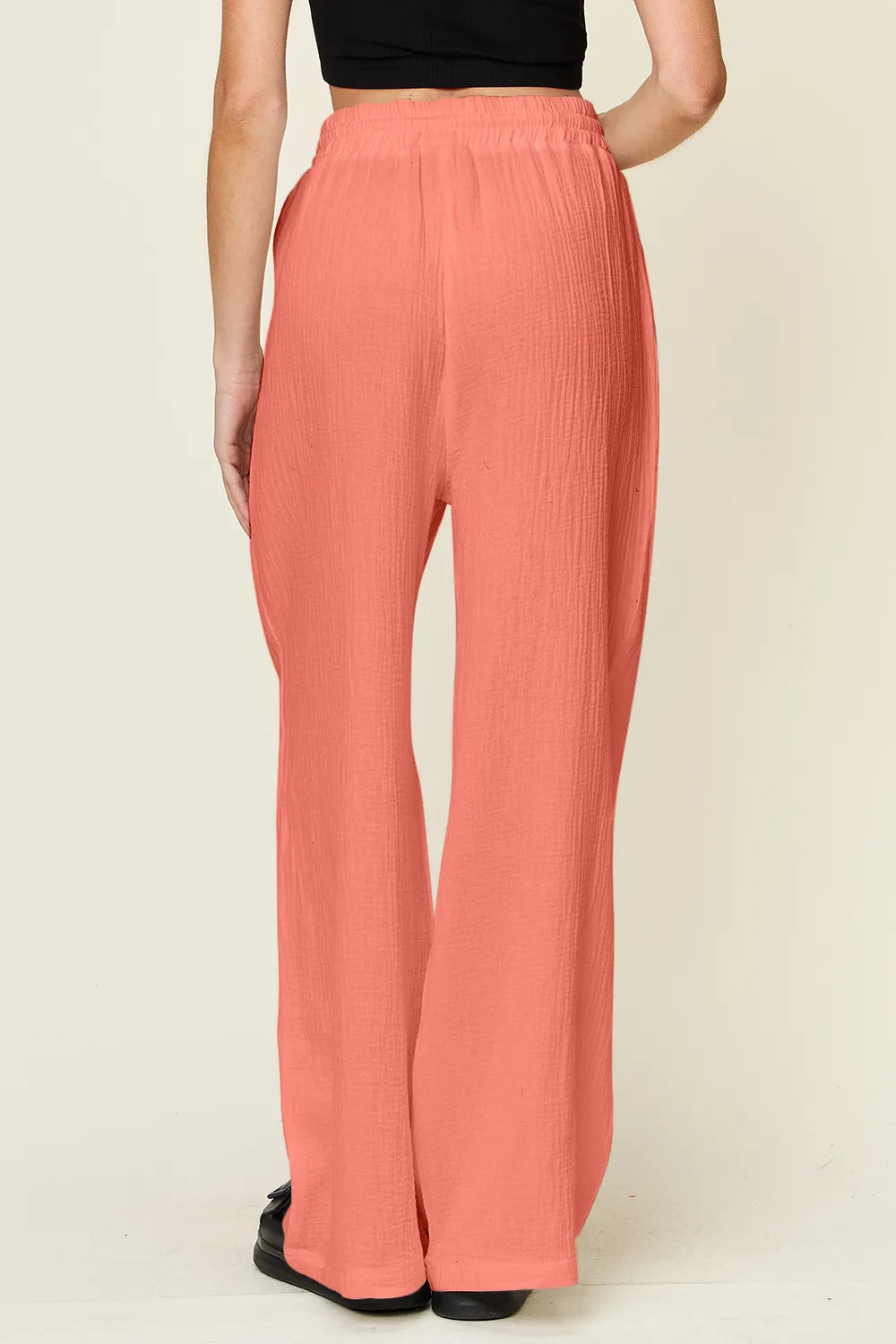 Double Take Full Size Texture Drawstring Wide Leg Pants – Trendsi | ClozArt