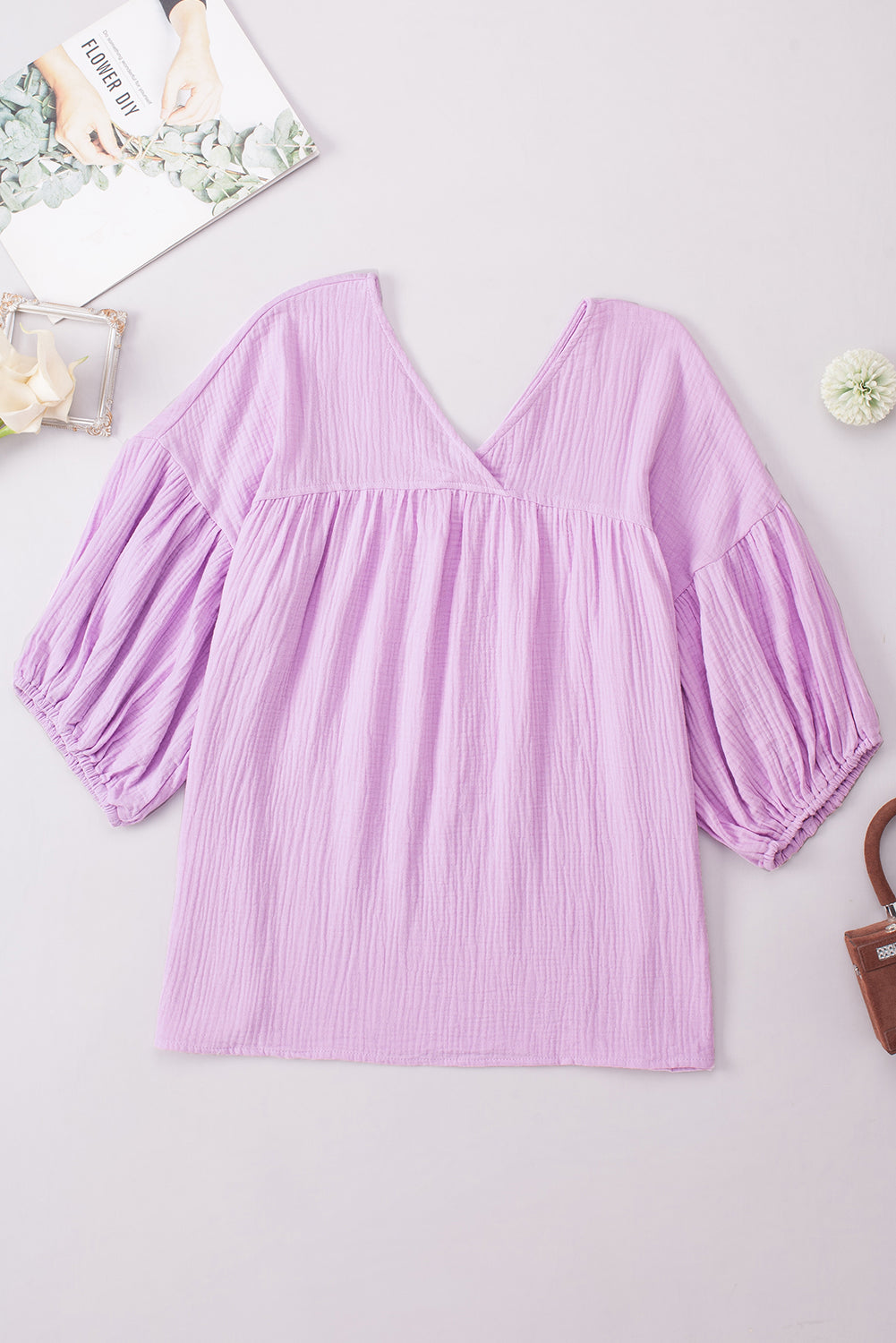 Dropped Shoulder V-Neck Blouse – Trendsi | ClozArt