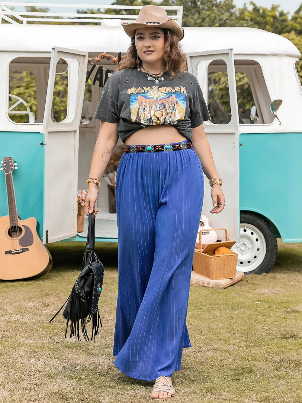 Plus Size Striped Wide-Leg Pants – Trendsi | ClozArt