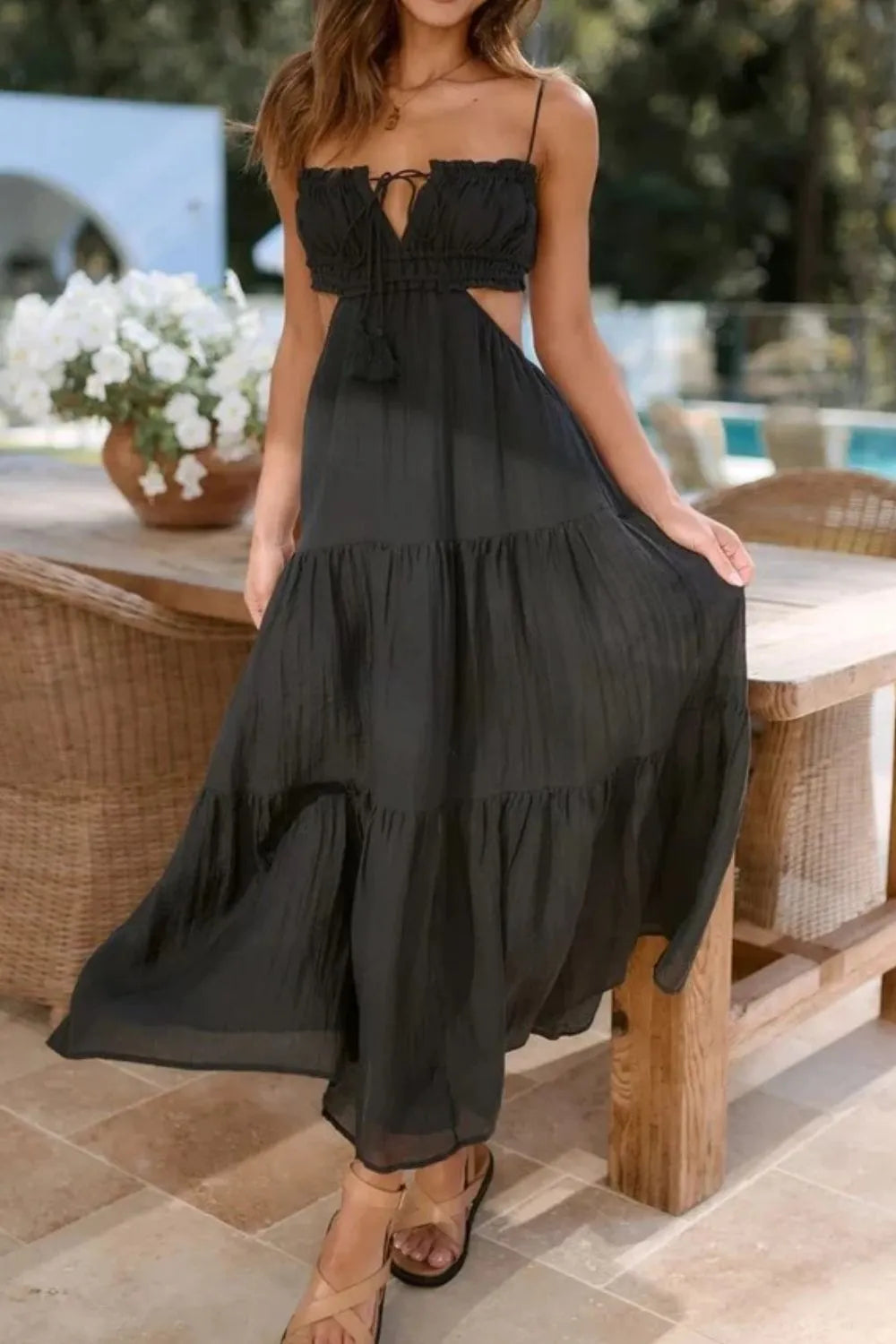 Cutout Square Neck Midi Cami Dress – Trendsi | ClozArt