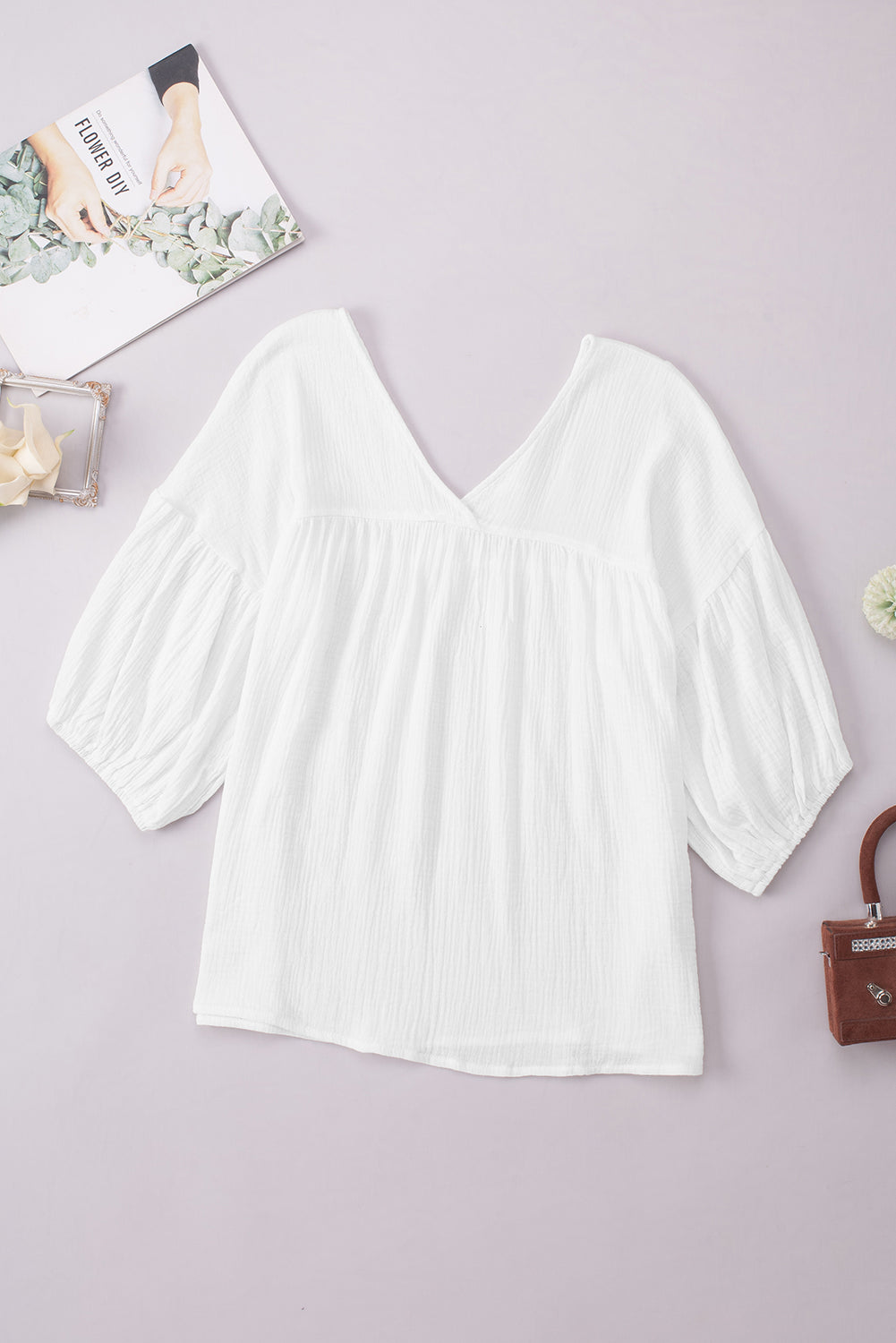 Dropped Shoulder V-Neck Blouse – Trendsi | ClozArt