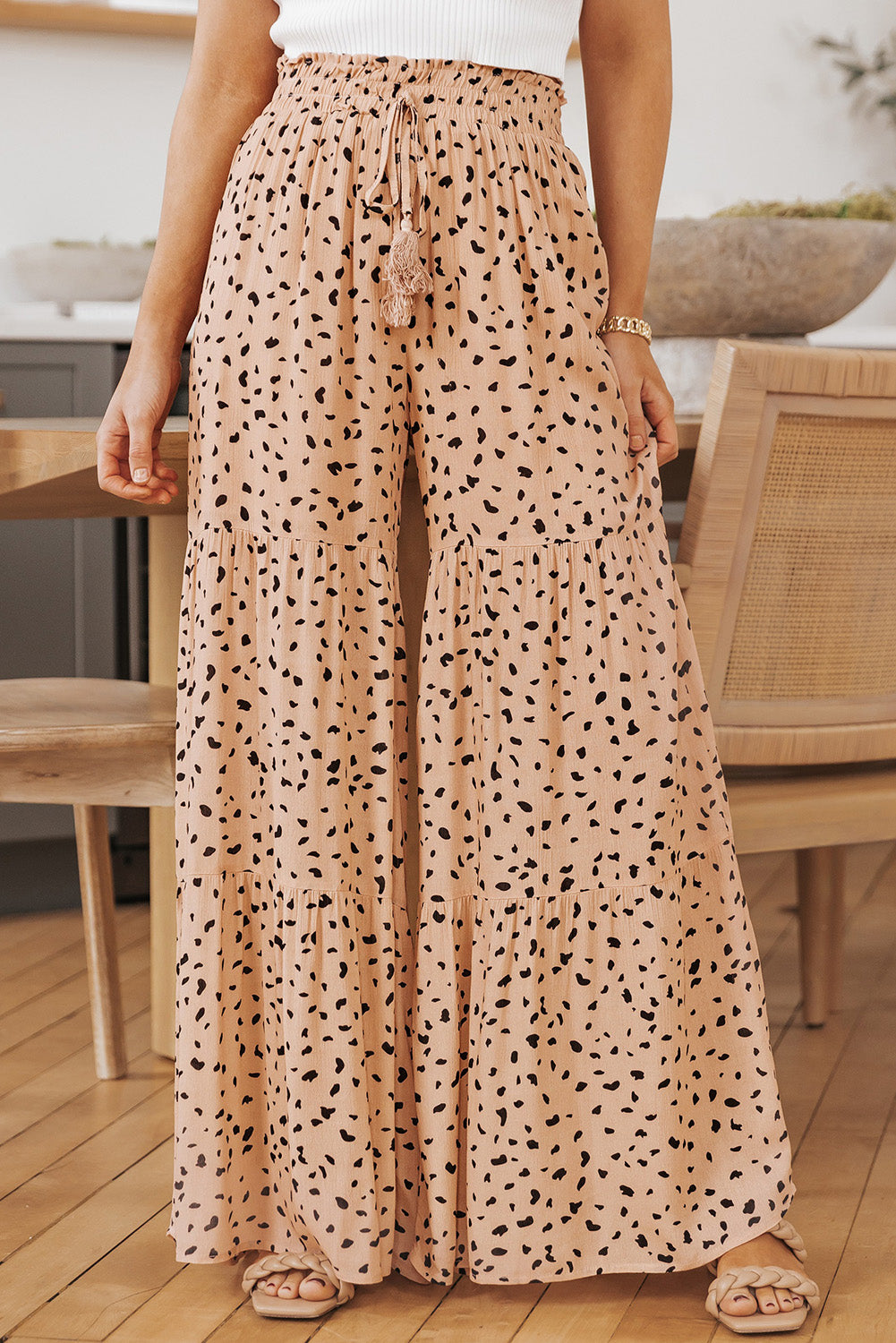 Printed Wide Tiered Pants – Trendsi | ClozArt