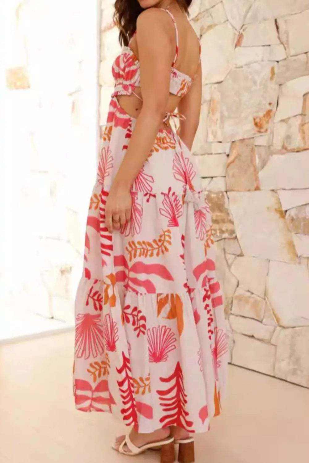 Cutout Printed Sleeveless Midi Cami Dress – Trendsi | ClozArt