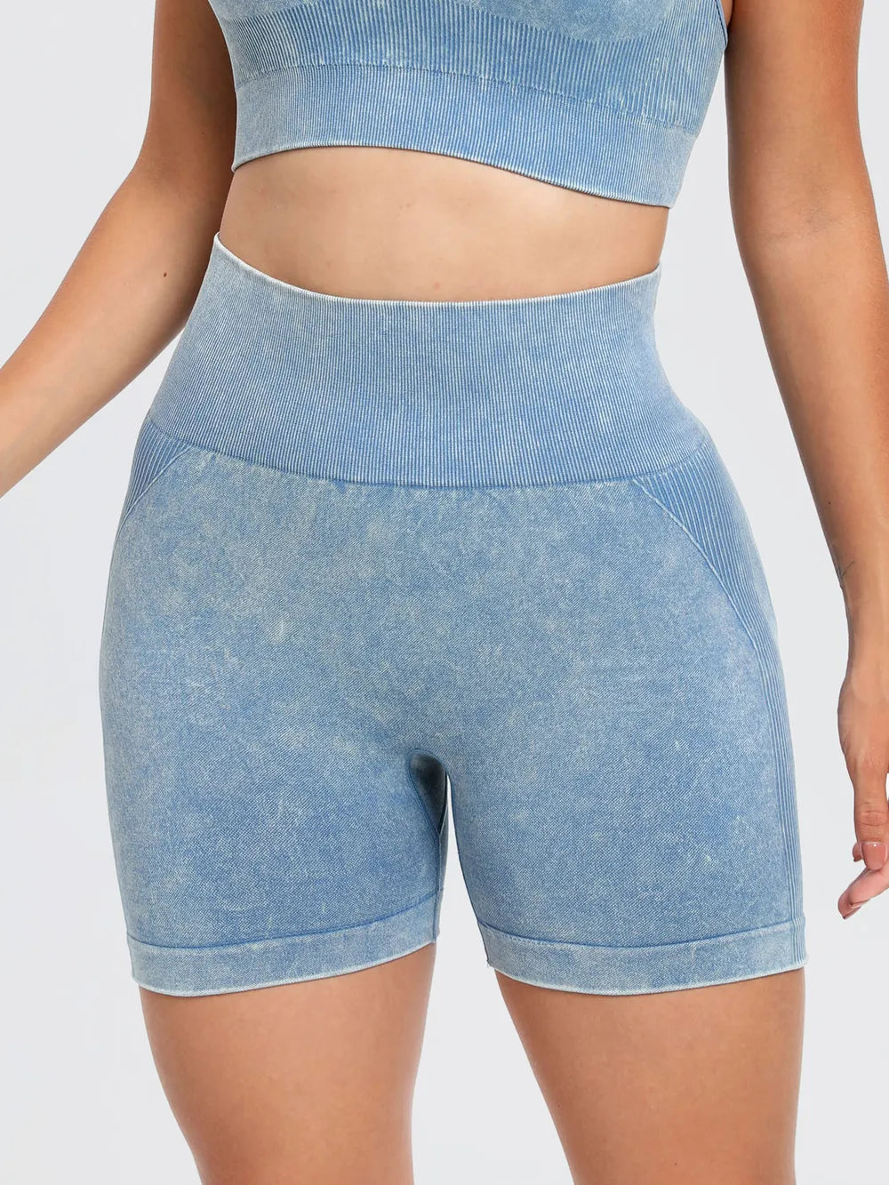 Washed High Waist Active Shorts – Trendsi | ClozArt