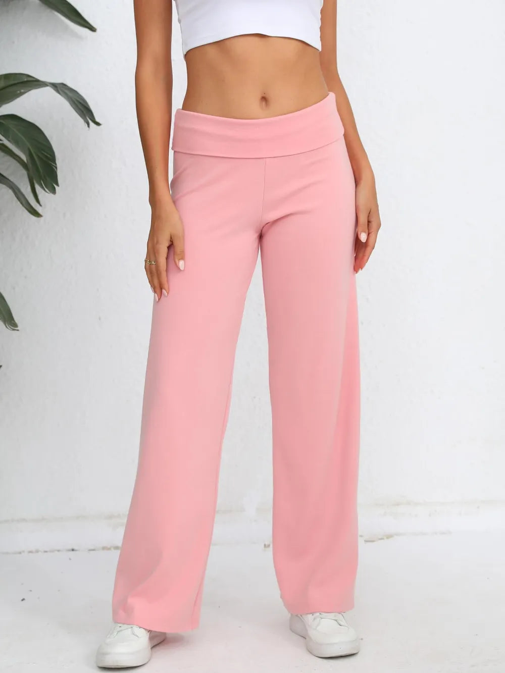 Elastic Waist Wide Leg Pants – Trendsi | ClozArt