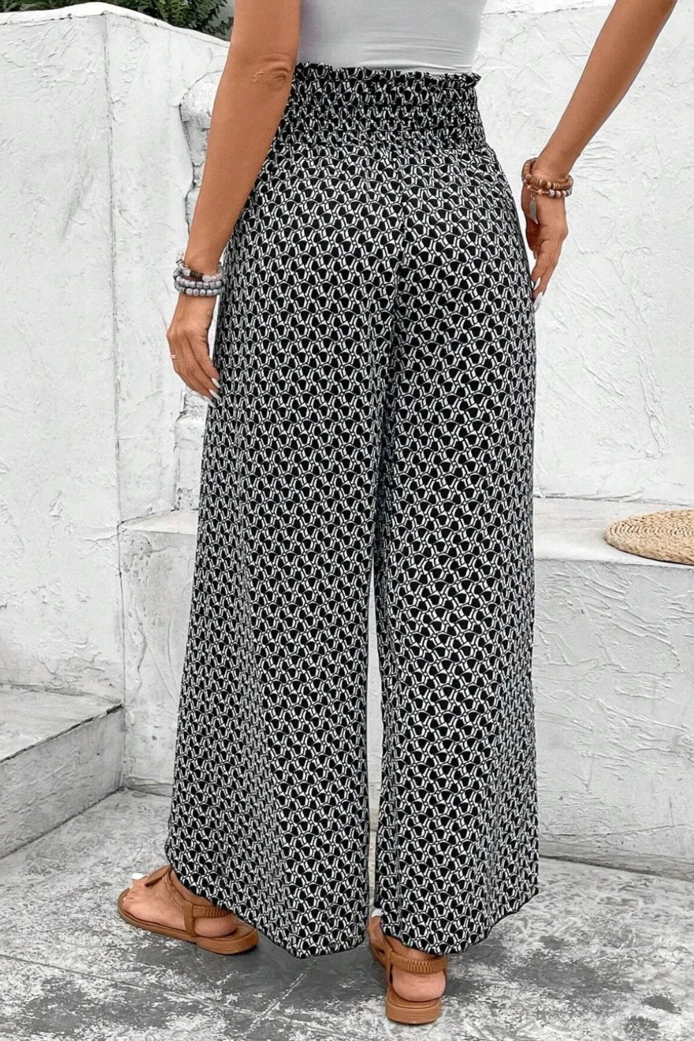 Slit Printed Wide leg Pants – Trendsi | ClozArt