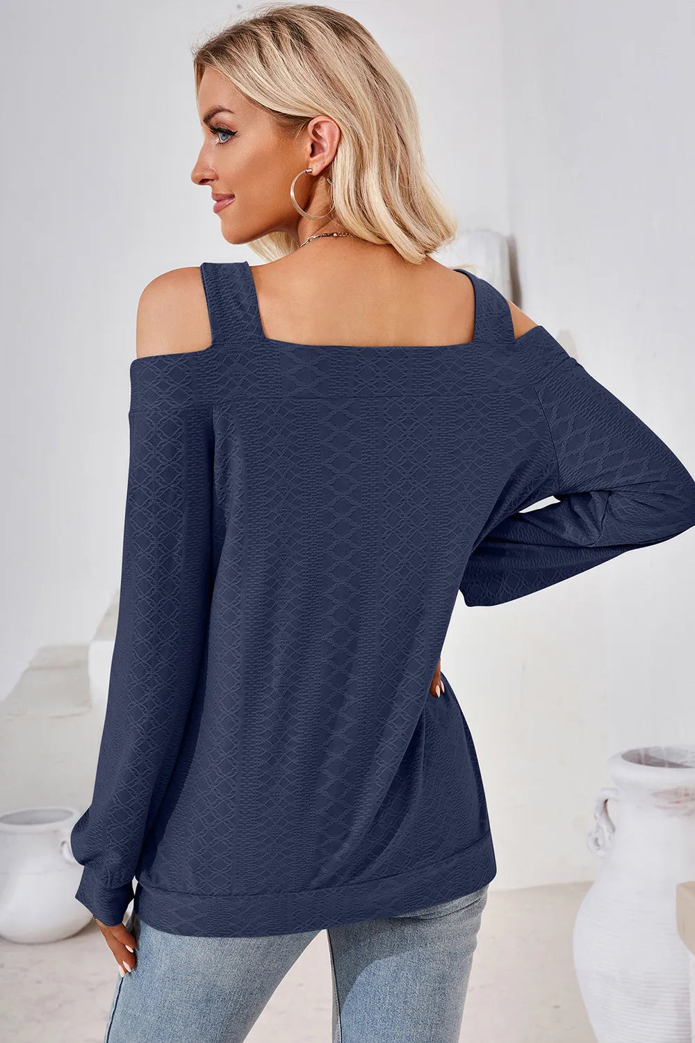 Cutout Square Neck Cold Shoulder T-Shirt – Trendsi | ClozArt