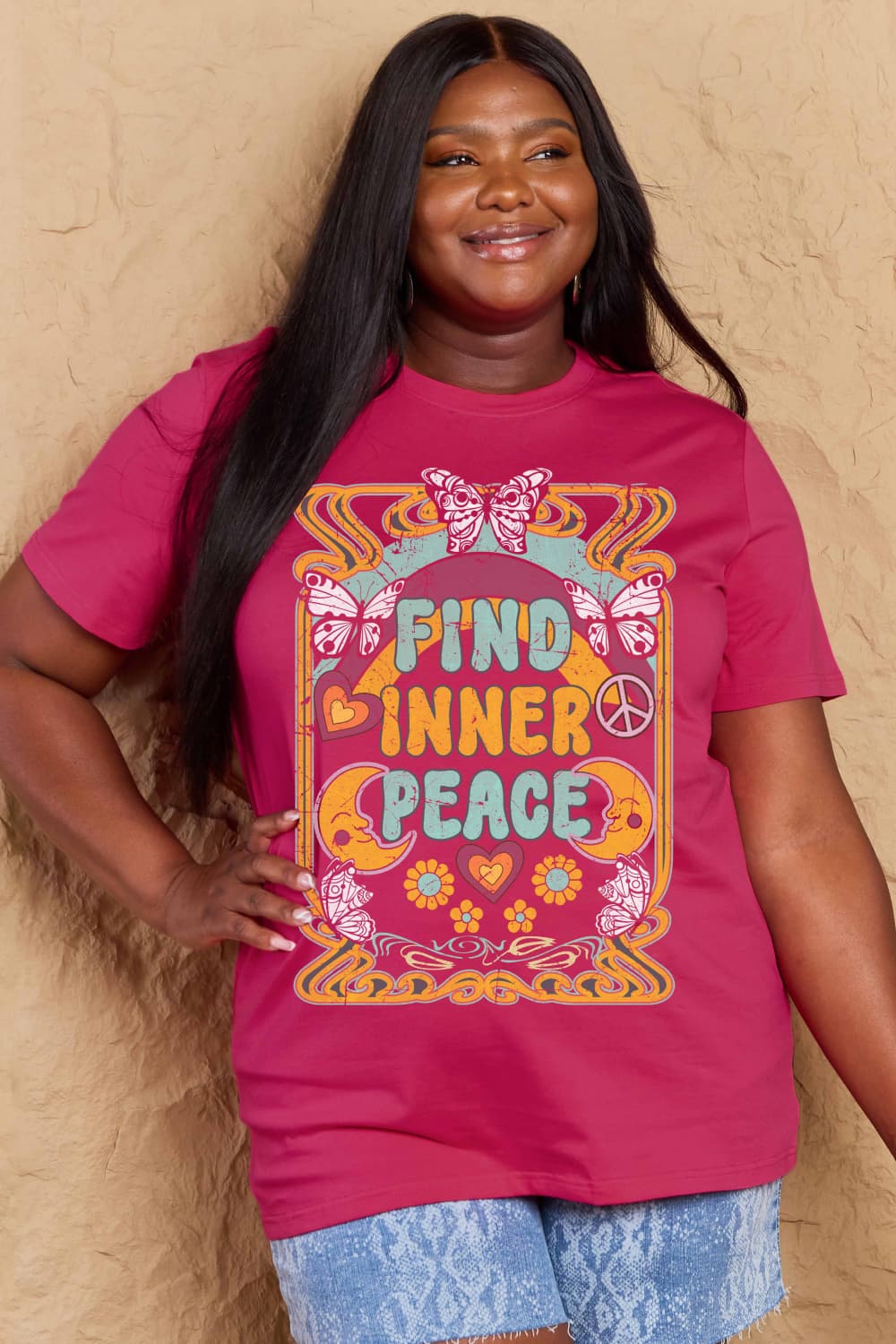 Simply Love Full Size FIND INNER PEACE Graphic Cotton T-Shirt – Trendsi | ClozArt