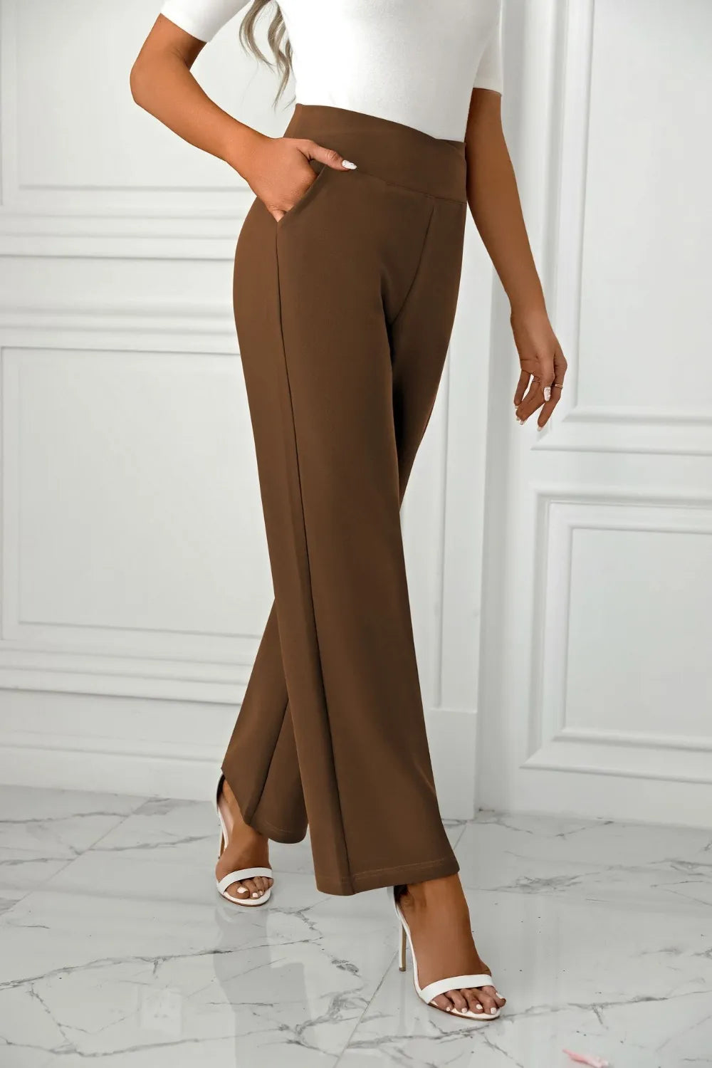 High Waist Straight Leg Pants – Trendsi | ClozArt