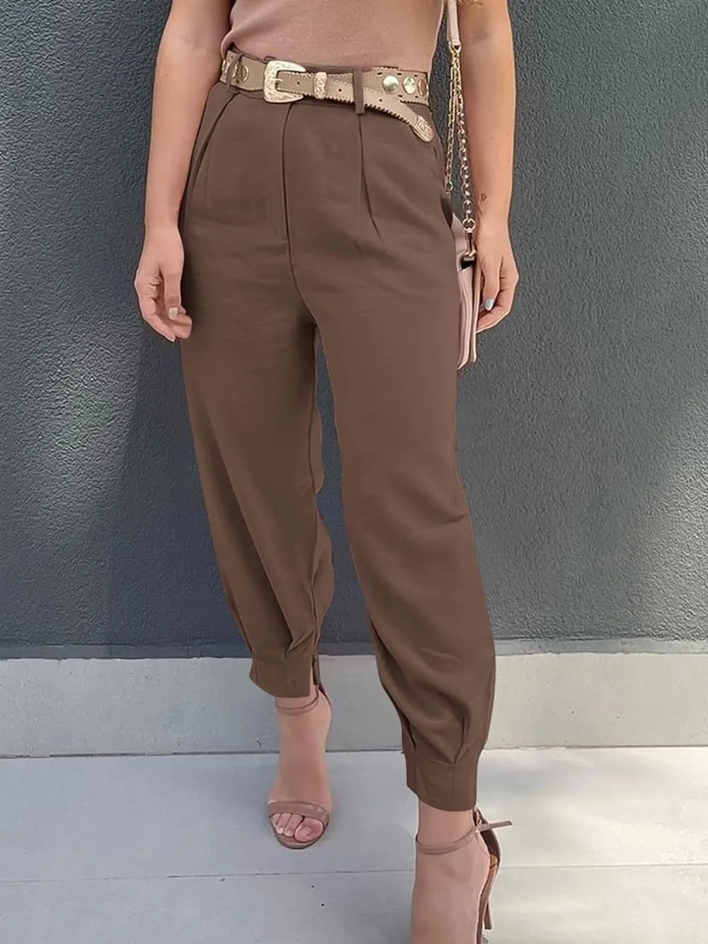 High Waist Cropped Pants – Trendsi | ClozArt