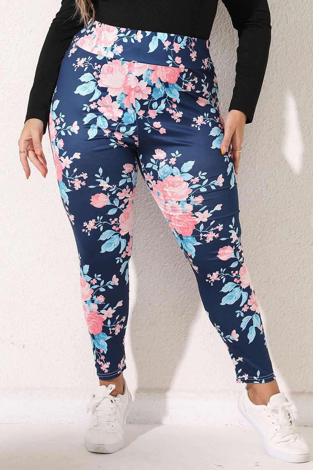 Plus Size Floral Print Legging – Trendsi | ClozArt