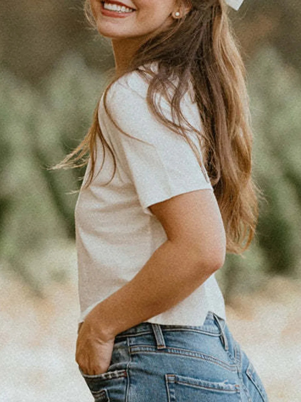 Bow Round Neck Short Sleeve T-Shirt – Trendsi | ClozArt