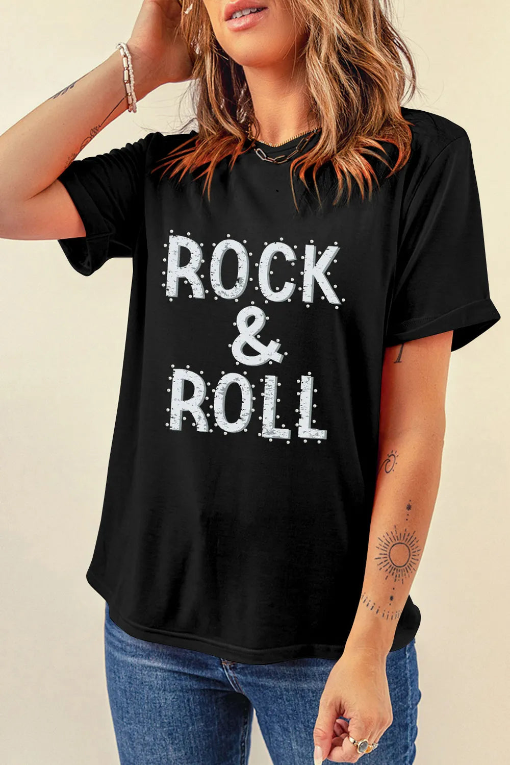 Letter Graphic Round Neck Short Sleeve T-Shirt – Trendsi | ClozArt