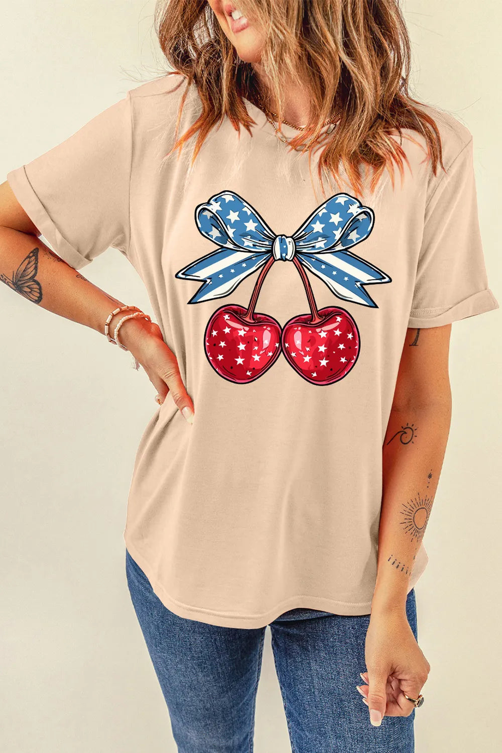 Cherry Graphic Round Neck Short Sleeve T-Shirt – Trendsi | ClozArt