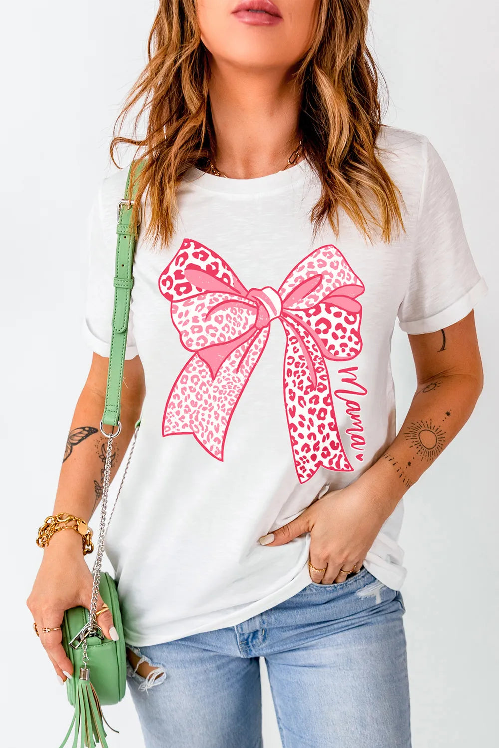 Bow Graphic Round Neck Short Sleeve T-Shirt – Trendsi | ClozArt