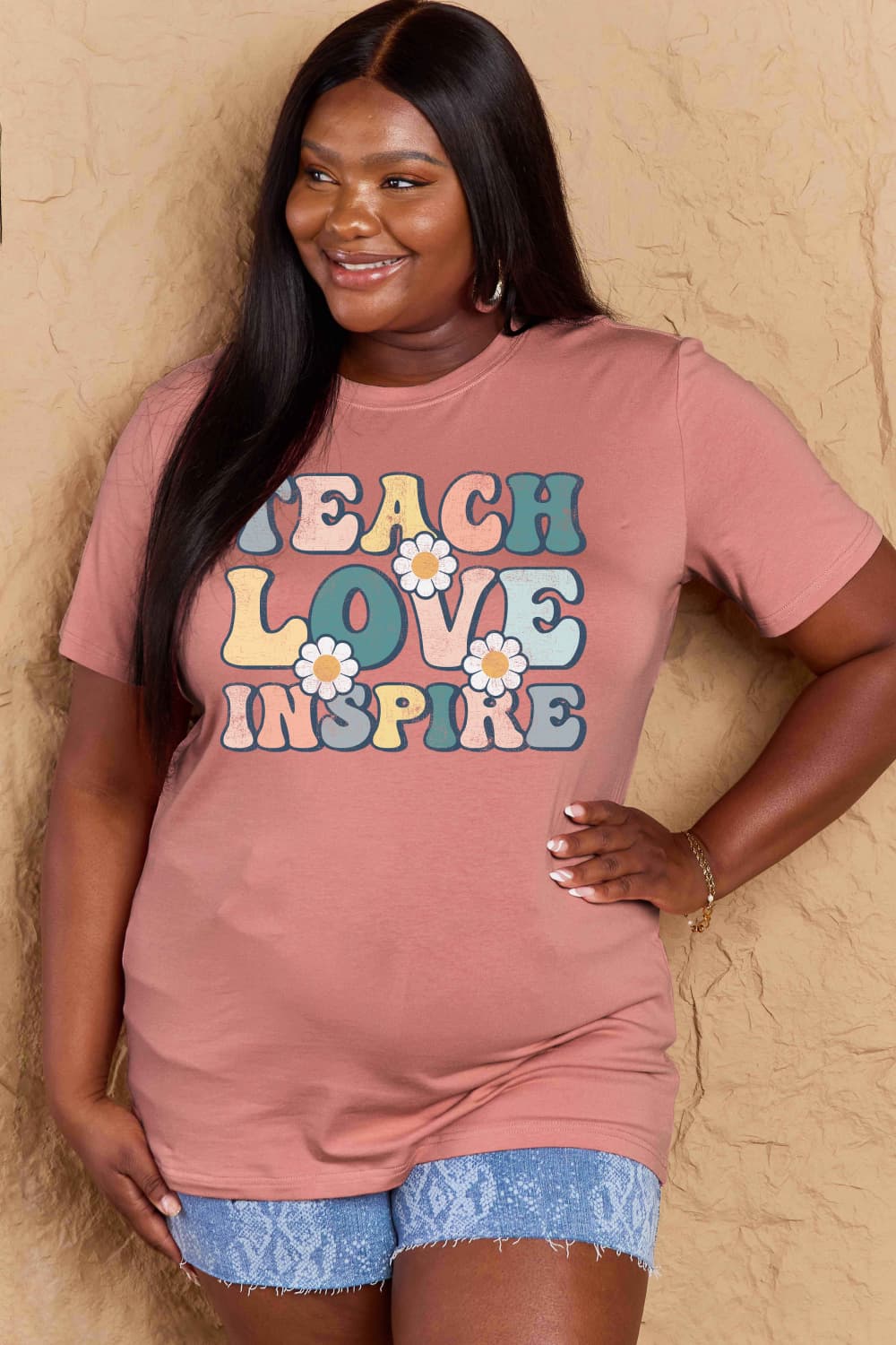 Simply Love Full Size TEACH LOVE INSPIRE Graphic Cotton T-Shirt – Trendsi | ClozArt