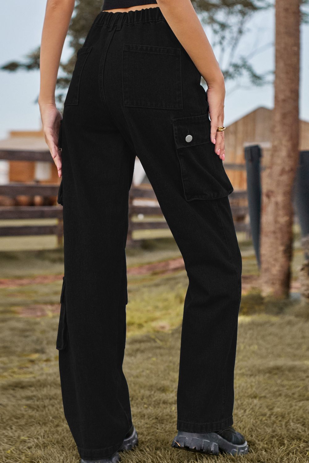 Loose Fit Long Jeans with Pockets – Trendsi | ClozArt