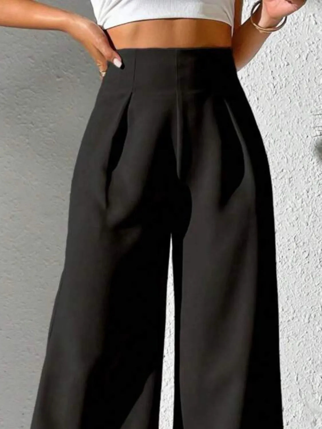 Wide Leg High Waist Pants – Trendsi | ClozArt