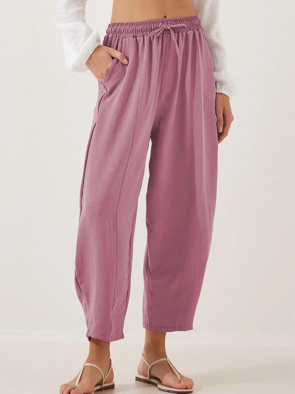 Full Size Drawstring Cropped Jogger Pants Plus Size – Trendsi | ClozArt