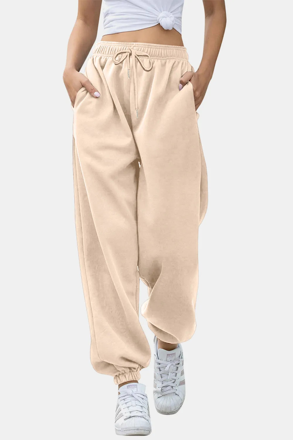 Elastic Waist Joggers with Pockets – Trendsi | ClozArt